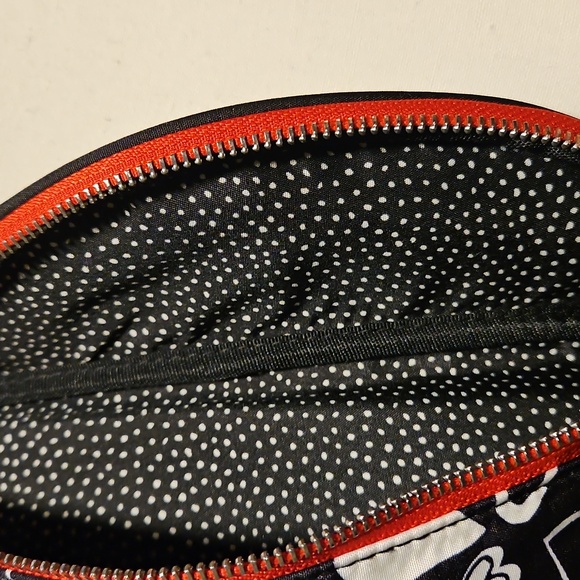 Brighton Fanny Pack Belt Bag Endless Love Black Red White Polka Dot Interior - Picture 7 of 12